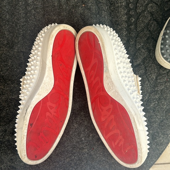 Christian Louboutin men’s spike ￼white loafers - Picture 3 of 3